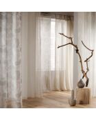 Lino tejido Janice con 2 ojales, efecto lino blanco, 140 x 240 cm