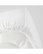 Drap Housse Angelia Gaze de Coton bonnet 30 cm blanc