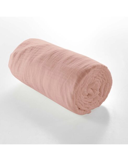 Drap Housse Angelia Gaze de Coton bonnet 30 cm rose