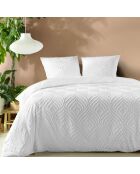 Parure housse de couette Heltie microfibre Tuftée blanche