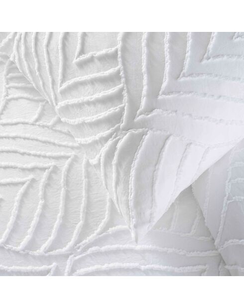 Parure housse de couette Heltie microfibre Tuftée blanche
