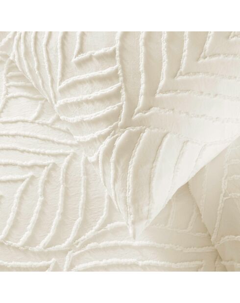 Parure housse de couette Heltie microfibre Tuftée ivoire