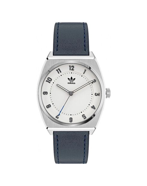 Quarzblaue Lederuhr für Herren