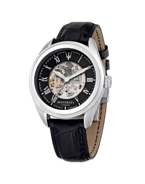 Montre Homme Automatique en Cuir noire