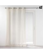 2 Norine Eyelet Sheers, gewebter Leineneffekt, 140 x 240 cm