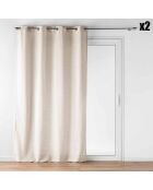 Sheers Loulaine mit 2 Ösen, Leinenmotiv, 140 x 240 cm