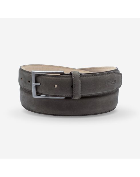 Ceinture homme aspect nubuck gris-Gris
