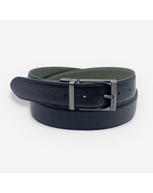 Ceinture en Cuir de vachette homme ct071 noir/olive