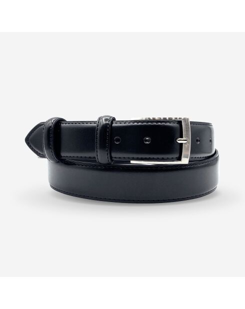 Ceinture homme ville bord surpique boucle rectangle noir-Noir