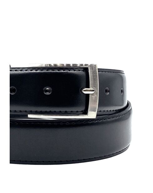 Ceinture homme ville bord surpique boucle rectangle noir-Noir