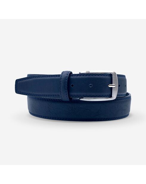 Ceinture homme en Cuir boucle rectangle bleue