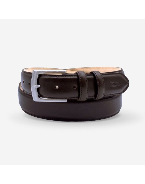 Ceinture homme en Cuir boucle rectangle brune