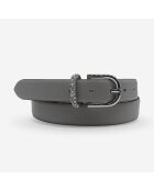 Ceinture femme en Cuir type strass grise