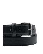 Ceinture femme en Cuir bord surpiques noire