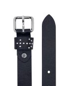 Ceinture femme en Cuir boucle passant studs ancre noire