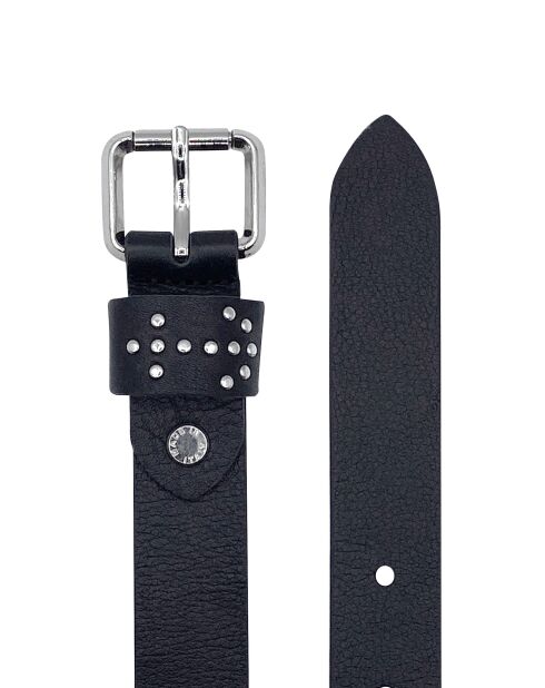 Ceinture femme en Cuir boucle passant studs ancre noire
