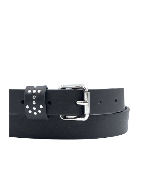 Ceinture femme en Cuir boucle passant studs ancre noire