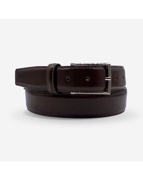 Ceinture en Cuir de vachette homme ct066 brune