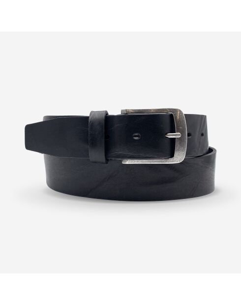 Ceinture homme en Cuir bord franc large noire