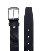 Ceinture homme en Cuir bord franc large noire