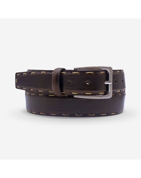 Ceinture en Cuir de vachette homme ct070 brune