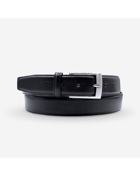 Ceinture homme en Cuir façon croco noire