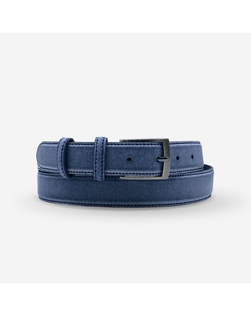 Ceinture en Cuir Solange bleue 35mm