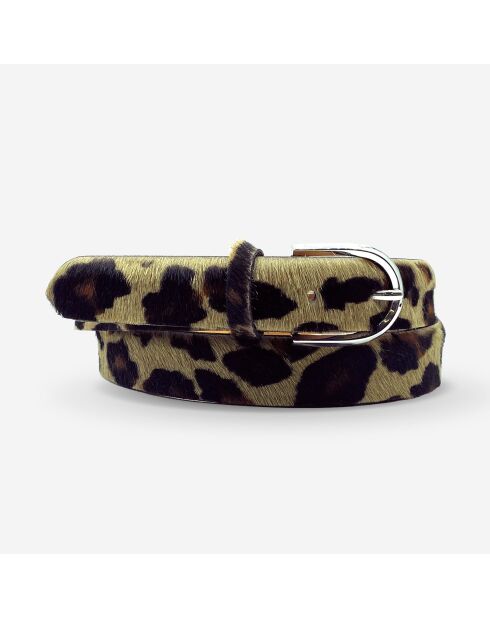 Ceinture en Cuir de vachette femme ctf035 léopard cappuccino