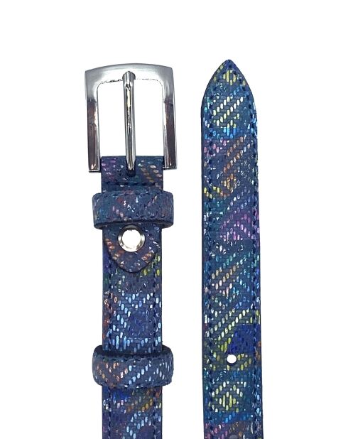 Ceinture femme en Cuir fantaisie blue jean
