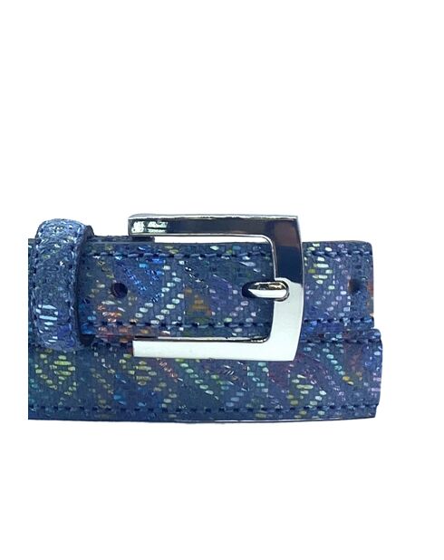 Ceinture femme en Cuir fantaisie blue jean