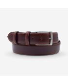 Ceinture homme en Cuir surpique boucle rectangle tabacco