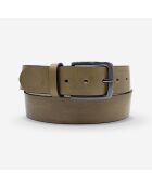 Ceinture en Cuir de vachette homme ct080 taupe