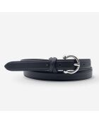 Ceinture femme en Cuir passants croisés noire