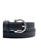 Ceinture femme en Cuir passants croisés noire