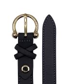 Ceinture femme en Cuir passants croisés grise