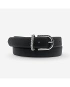Ceinture femme en Cuir type strass noire