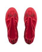 Ballerines en Velours petit noeud rouges