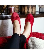 Ballerines en Velours petit noeud rouges