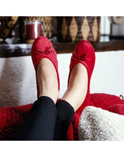 Ballerines petit noeud rouge-Rouge