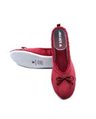 Ballerines en Velours petit noeud rouges