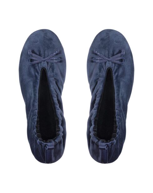 Ballerines en Velours petit noeud deep blue