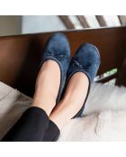 Ballerines en Velours petit noeud deep blue