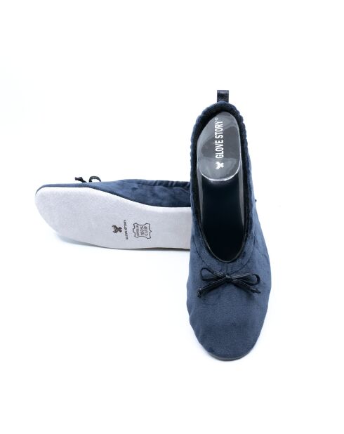 Ballerines en Velours petit noeud deep blue