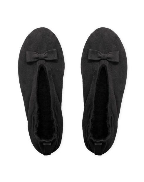 Ballerines en Cuir noir-Noir
