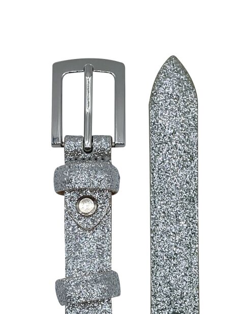Ceinture métallique Cyran pailletée argentée