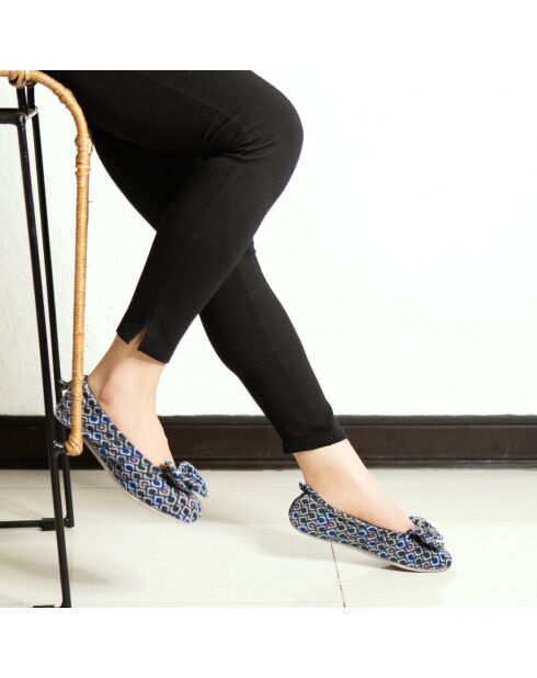 Ballerines dinterieur en velours imprime cf0143 geometrique-Geometrique