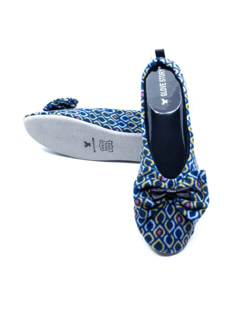 Ballerines dinterieur en velours imprime cf0143 geometrique-Geometrique