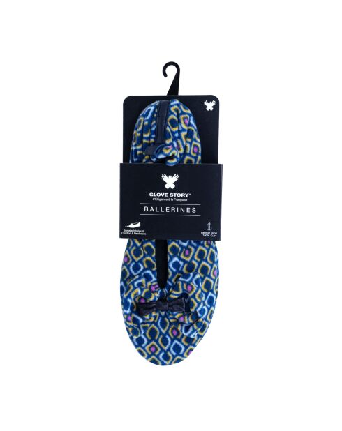 Ballerines dinterieur en velours imprime cf0143 geometrique-Geometrique