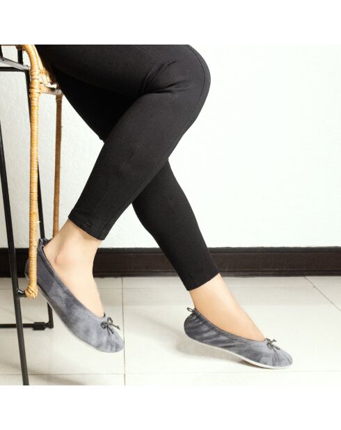 Ballerines petit noeud gris-Gris