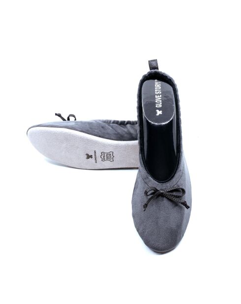 Ballerines petit noeud gris-Gris
